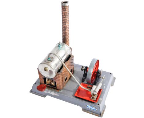 Live Steam - an original vintage Wilesco made live steam stationary engine. Complete with burner tray, detachable chimney and