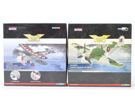Corgi Aviation Archive - x2 Corgi Limited Edition 1/72 scale boxed diecast model aeroplanes / planes. AA36505 Hawker Typhoon 