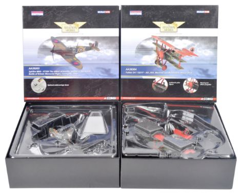 Corgi Aviation Archive - x2 Corgi Limited Edition 1/48 scale boxed diecast model aeroplanes / planes. AA39203 Spitfire MkII a