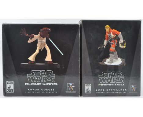 Star Wars - two Limited Edition Gentle Giant made boxed Star Wars animated action figures comprising models No. 9099 Luke Sky