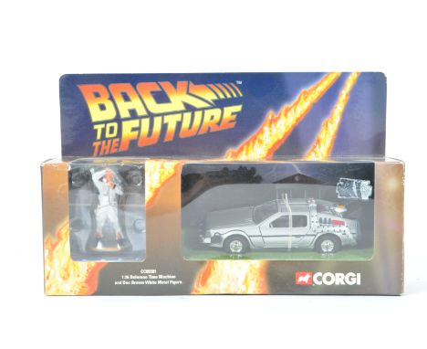 An original boxed Corgi made 1/36 scale boxed diecast model No. CC05501 Delorean Time Machine with Doc Brown white metal figu