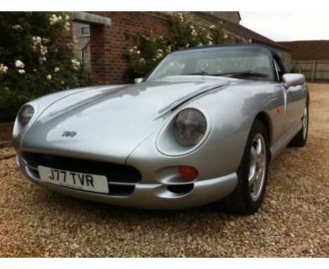 A 1997 TVR Chimaera 4-Ltr, registration number J77 TVR, chassis number SDLDCCP1VL012330, engine number 37A40P5614, Stratos si