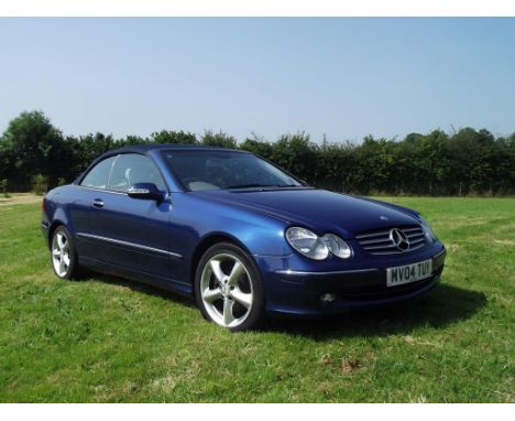 A 2004 Mercedes-Benz CLK320 Elegance auto, registration number MV04 TUY, blue. Finished in a most attractive colour scheme of