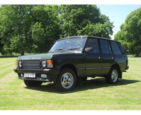 A 1987 Range Rover VM diesel classic four door, registration number E330 VYD, green. This diesel Range Rover must be one of t