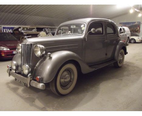 A 1950 Ford V8 Pilot, registration number JER 192, metallic Gun Metal grey.  Introduced in 1947 Ford's V8 Pilot would remain 