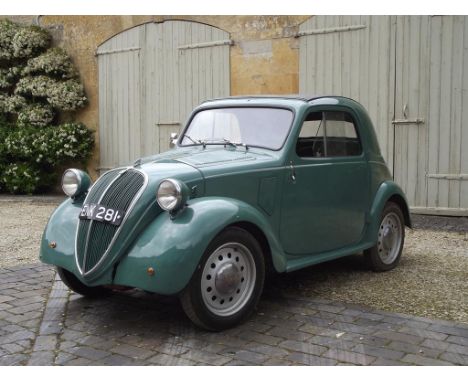 A 1938 Fiat Topolino 500A (little mouse), registration number ENK 281, chassis number 048766, green. This extremely rare righ