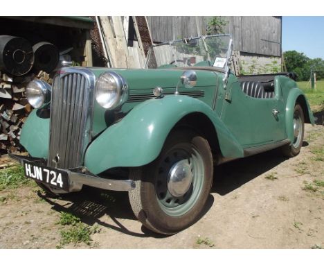 A 1949 Singer 9 4A roadster, registration number HJN 724, chassis number A2454S, engine number A2504S, green. Introduced by t