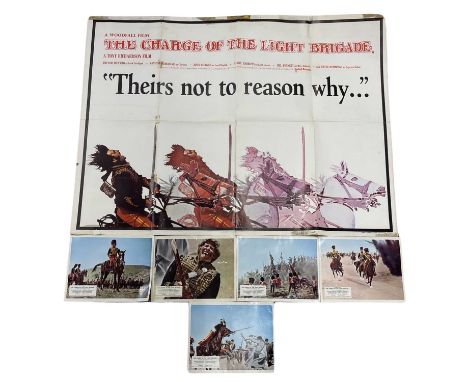 A quad film poster for The Charge of the Light Brigade, together with 5 colour stills.Some taping and damageSize approximatel