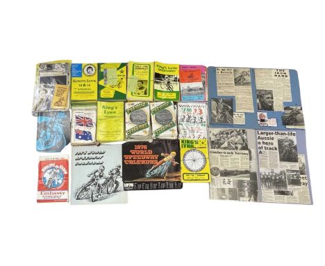 A collection of various vintage Speedway programmes and other ephemera