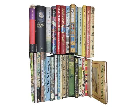 1 box - modern and vintage hardbound children's books, to include: - JK Rowling - Terry Pratchett - Ursula Le Gun - Chris Rid