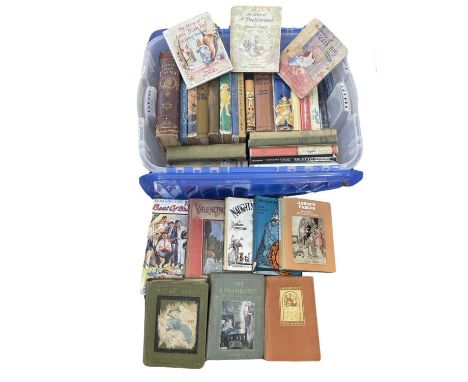 1 x box, various vintage children's clothbound books, to include: - Aesop's Fables - The Rain Children - Mother Goose - Chall