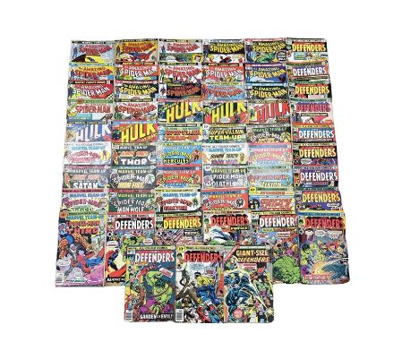 (1) A large collection of mixed vintage Marvel comic books, to include: - The Incredible Hulk - The Amazing Spider-Man - The 