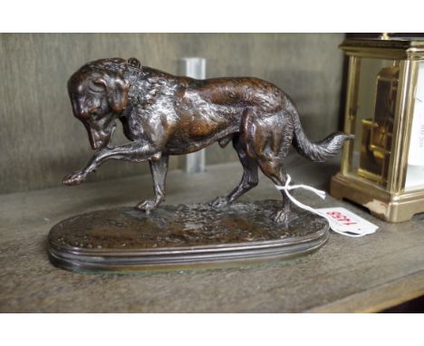 Joseph Victor Chemin,Â&nbsp;'Chien', inscribed with signature, bronze, 16cm wide. 