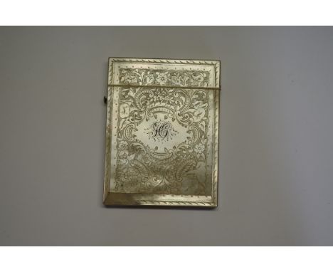A Victorian carved mother of pearl card case,Â&nbsp;10 x 7.7cm. 