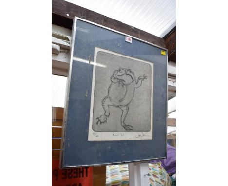 Julian Williams, 'Anxious Toad', signed, titled and numbered 23, etching, pl.28 x 25cm; together with another caricature of t