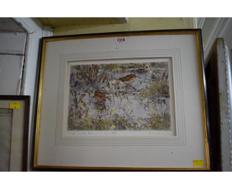 Peter Partington,Â&nbsp;'Snipe on the Meadow Pool', signed, titled and numbered 111/150, etching, pl. 20.5 x 30cm. 