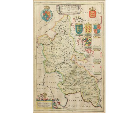 Map of Buckinghamshire, hand-coloured engraving, having cartouche with cherubs to lower left, 42 x 26cmPROVENANCE: From the p
