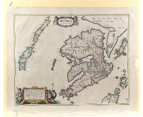 Map of The Isle of Mull (Mula Insula) by Timothy Pont, from the Bleau Atlas of Scotland 1654, engraving, later hand-coloured,