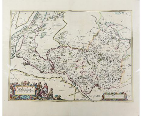 J Blaue, map of 'Levinia, Vice Comitatus. The Province of Lennox called the Shyre of Dun-Britton', engraving, later hand-colo