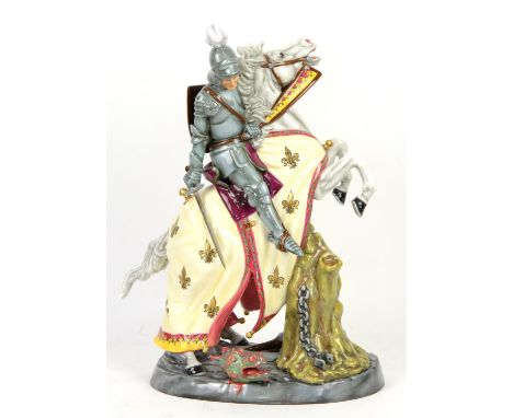 Royal Doulton St. George and the Dragon, HN.2856, original design by W K Harper, printed marks to base, signed 'KW' and dated