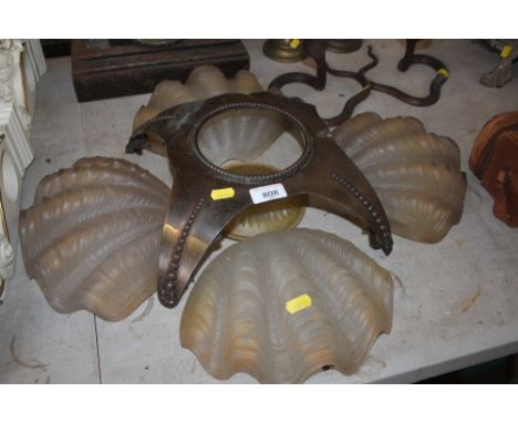 An Art Deco hanging light shade