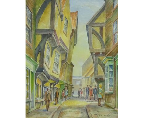 G. R Radford (British 20th Century): Shambles York, watercolour signed 35cm x 28cm Condition Report & Further Details Click h