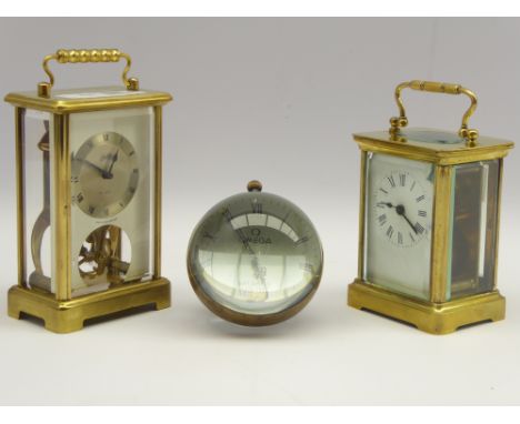 20th century brass carriage clock, Schatz 8-day clock and a another small clock Condition Report & Further Details Click here