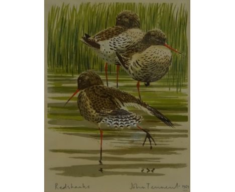 John Tennant (British 1926-): 'Redshanks', limited edition screen print signed titled dated 1969 and numbered 34/40 in pencil