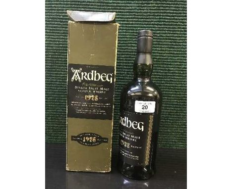 A bottle of Ardbeg The Ultimate Single Islay Malt Scotch Whisky, Limited Edition 1975, bottled in 1998, 70cl, boxed