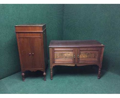 A mahogany gramophone cabinet and an Edwardian wash stand 