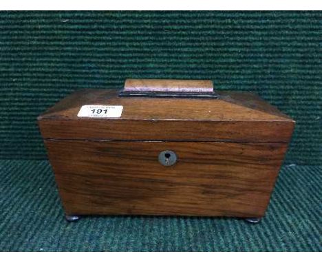 A Victorian mahogany tea caddy 