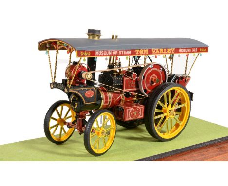 A model of a Garrett showman engine, ‘Pendle Princess’ with canopy  ‘Tom Yarley Museum of Steam Gisburn'. Constructed in plas