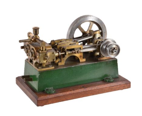 A well-engineered vintage model of a live steam twin simple horizontal mill engine, being model engineer built from castings 