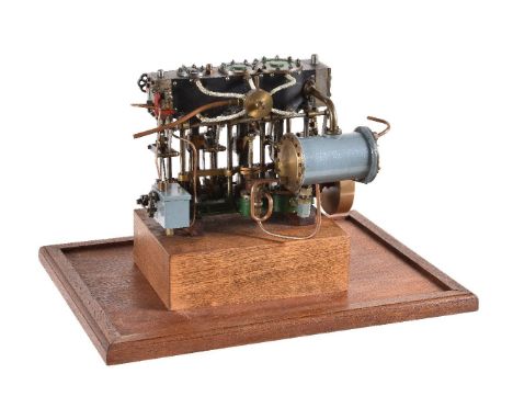 A well-engineered Stuart Triple marine live steam boat engine, model engineer built from Stuart castings with three cylinders