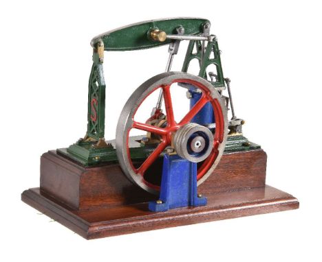 A well-engineered Stuart Turner model of a half-beam or grasshopper beam engine, being model engineer built from Stuart casti