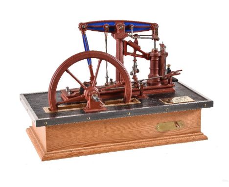 An exhibition quality 1 inch scale model of a live steam Sanderson Beam Engine Glasgow circa 1846, built by Mr D R Carter of 