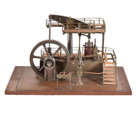 A very well-engineered vintage model of a live steam beam engine, model engineered built from Stuart castings with many fine 