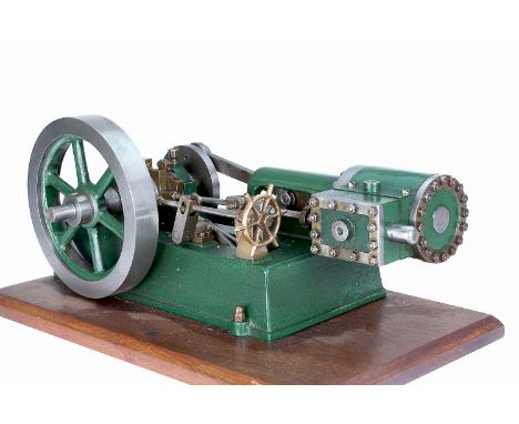 A well-engineered horizontal mill engine, built to the Clarkson of York design. Single cylinder with slide valve operated by 