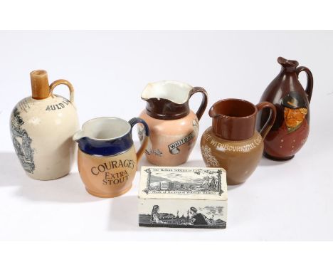 Royal Doulton stoneware advertising jug 'Courage's Extra Stout', together with a Henry Kennedy 'Auld Lang Syne' flagon, a&nbs