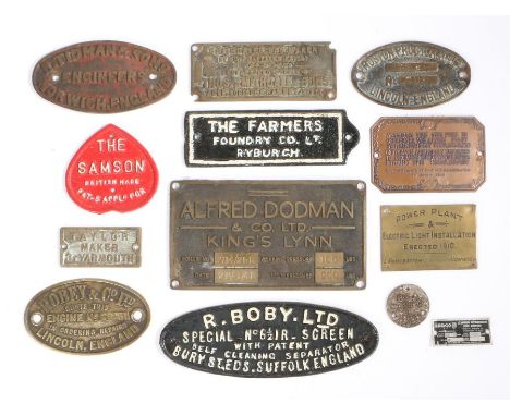 A collection of mainly engine plaques, various companies, (qty)