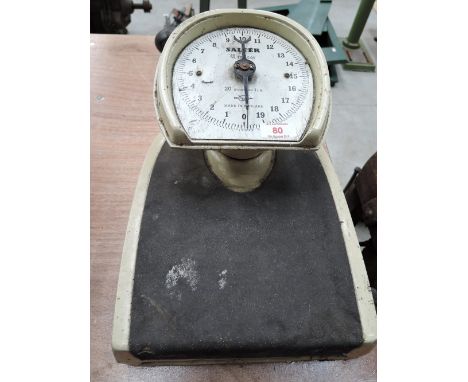 A set of vintage Salter weighing scales
