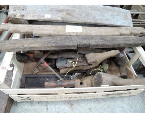 A selection of vintage woodworkers and forestry tools