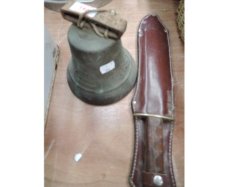 A vintage brass cast Swiss cow bell 