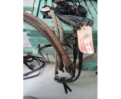 A pair of leather covered steel cable army traces by Mason & Sons 1917, Royal Artillery type