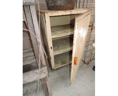 A vintage tin and enamel meat safe