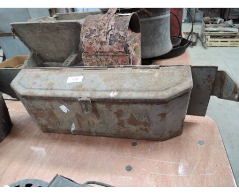 A vintage tractor tool box gray