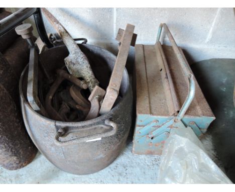 A selection of vintage tools and clamps