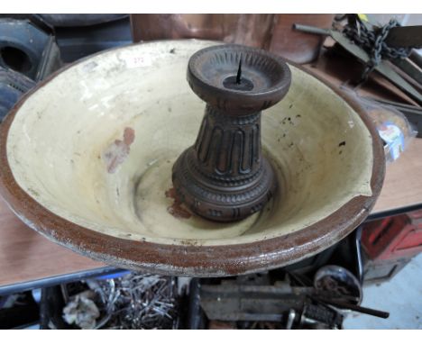 A vintage ceramic butter bowl