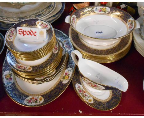 A quantity of Spode bone china tableware, decorated in the 1812 'Arundel' pattern in the Cabinet Collection range including s