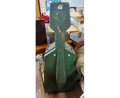 An early 20th Century green painted wood cello case - bearing Southern Railway transit labels